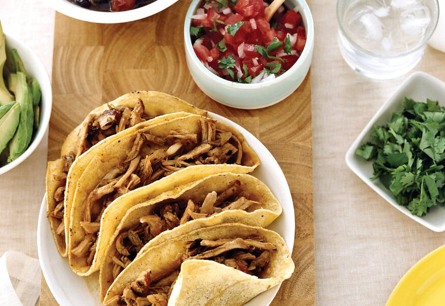 Tacos de carnitas de cerdo